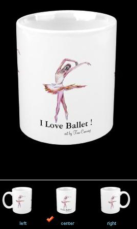 I love ballet fine art on ceramic  mug