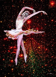 cosmic dancer created using original artwork of the ballerina, photography, and digital effects.