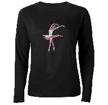 womans long sleeve T shirt with ballerina design
