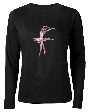 ballet dancewear , womens long sleeve shirt with ballerina design by Tom Conway.