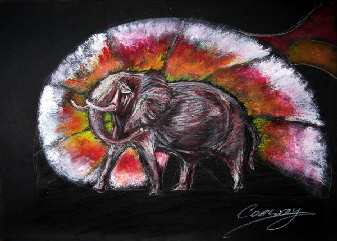 elephant painting by Tom Conway