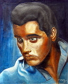 portrait of elvis presley, an original oil painting  by Tom Conway