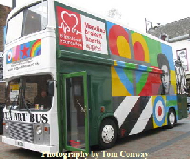 Photo of livery on the peter blake art bus