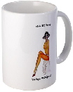 collectors mug with classic pinup painting of nude girl 