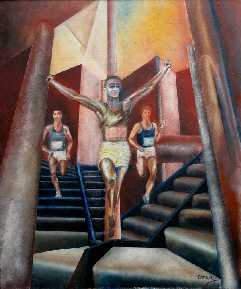original oil painting, figure painting by Tom Conway 