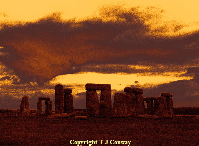stonehenge , from original photography by T J Conway