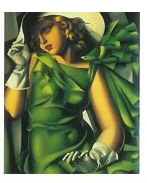art deco print young girl in green02