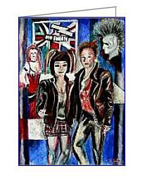 punk rock pop art style greeting card