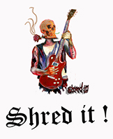 shred it guitar art skull small