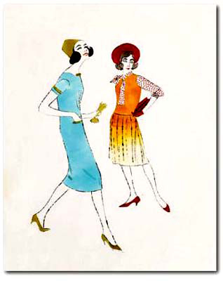 two female fashion figures, art print by Andy warhol02