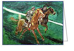 two horse race  greeting card